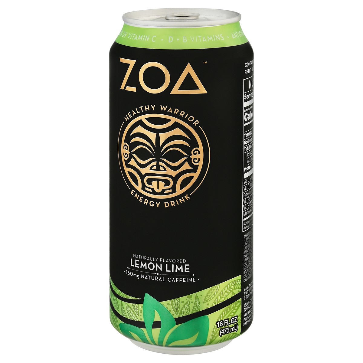 slide 3 of 9, ZOA Lemon Lime Energy Drink 16 fl oz, 16 fl oz