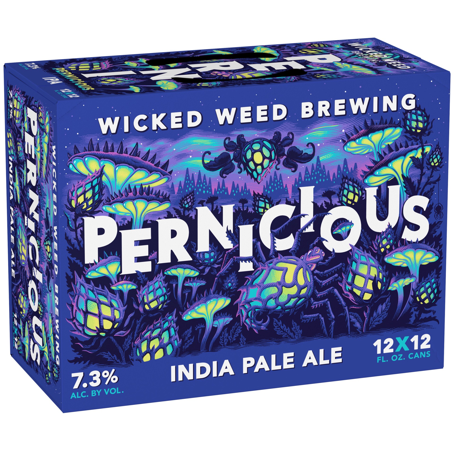 slide 1 of 4, Wicked Weed Pernicious IPA Craft Beer 12 Pack, 12 fl oz Cans, 12 ct; 12 oz