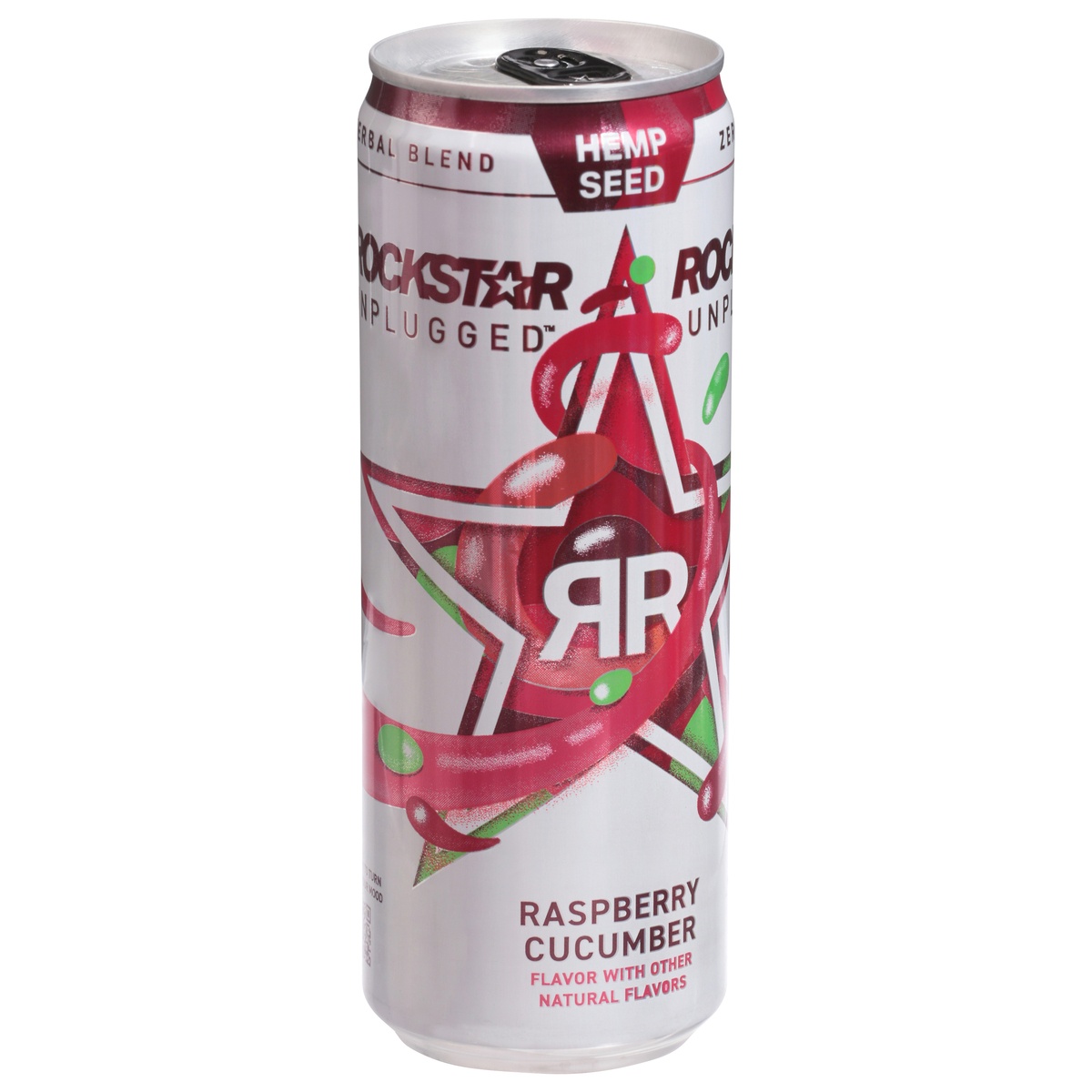 Rockstar Unplugged Hemp Seed Sugar Free Raspberry Cucumber Energy Drink