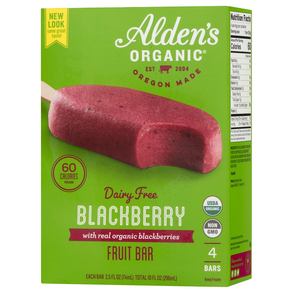 slide 2 of 9, Aldens Organic Organic Non-dairy Blackberry Sorbet Bars, 10 fl oz