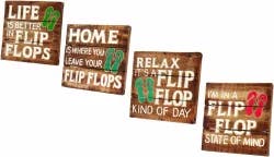 Carved Flip Flop Sign 4Assorted