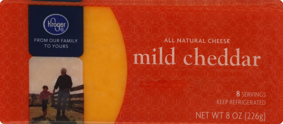 slide 5 of 6, Kroger Mild Cheddar Cheese Bar, 8 oz