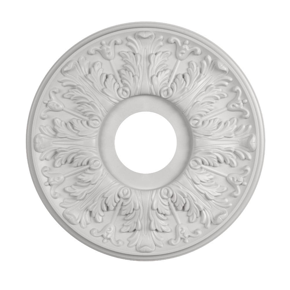 slide 1 of 4, allen + roth 15.88-in W x 15.88-in L Colonial Painted White Composite Whole Ceiling Medallion, 1 ct