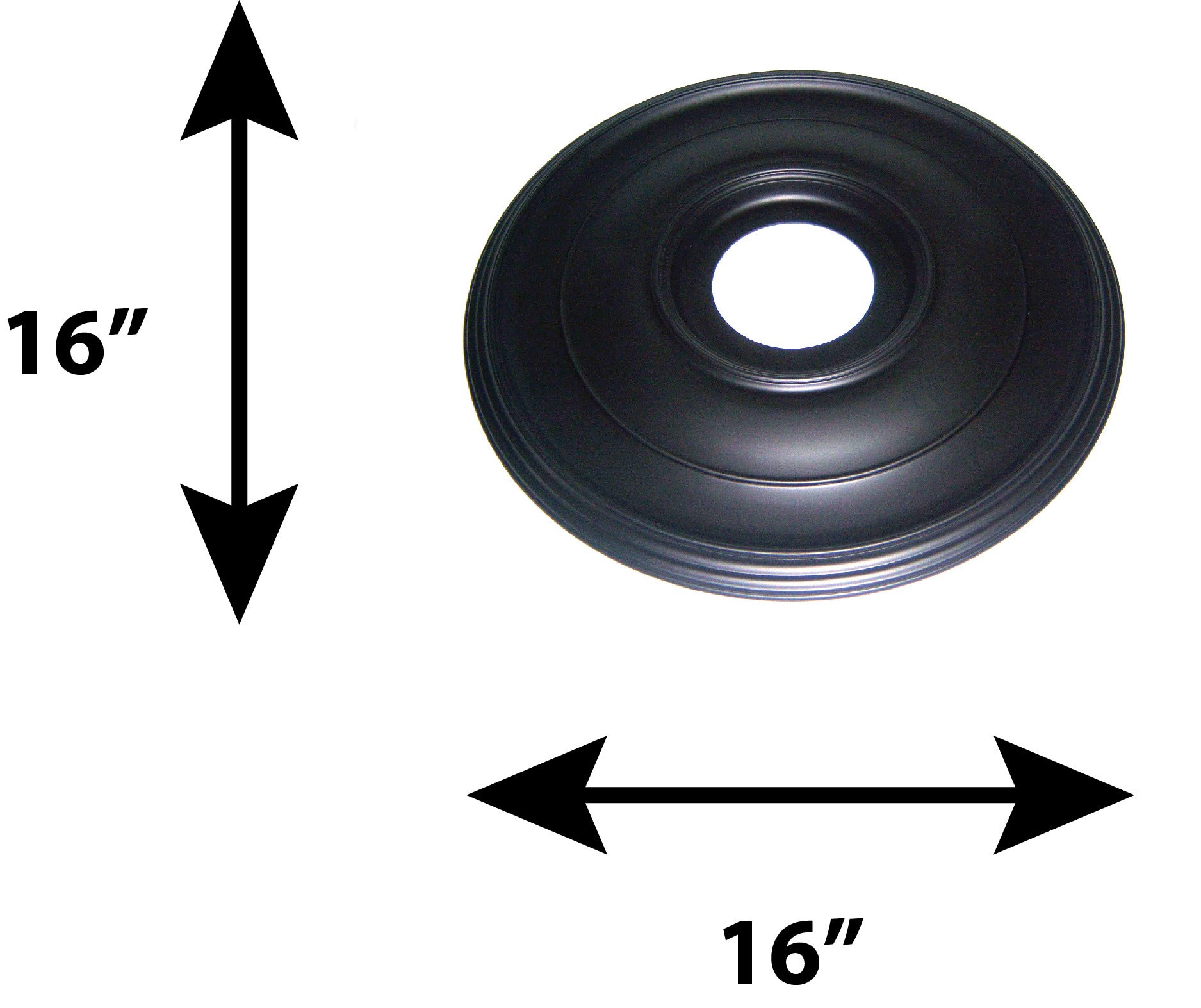 slide 4 of 4, allen + roth 16-in W x 16-in L Traditional Painted Bronze Composite Whole Ceiling Medallion, 1 ct