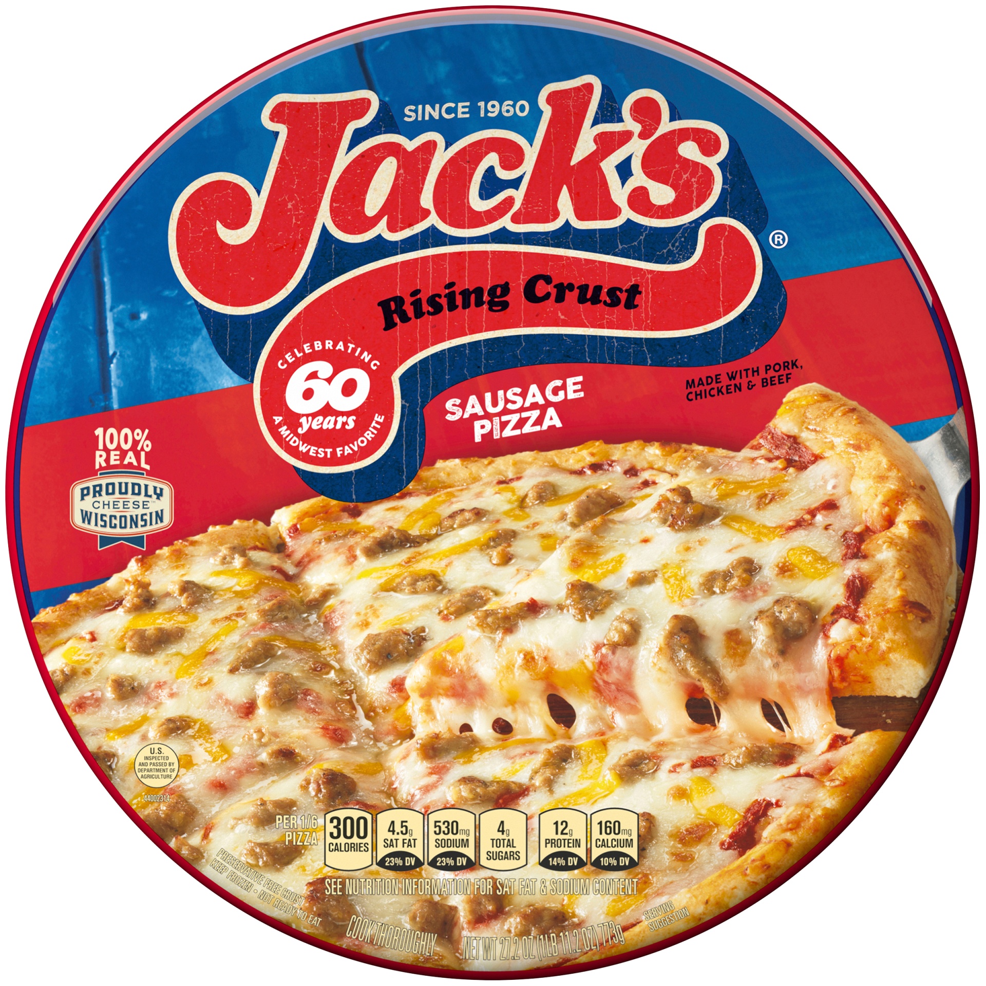 slide 1 of 6, Jack's Rising Crust Sausage Frozen Pizza, 27.3 oz