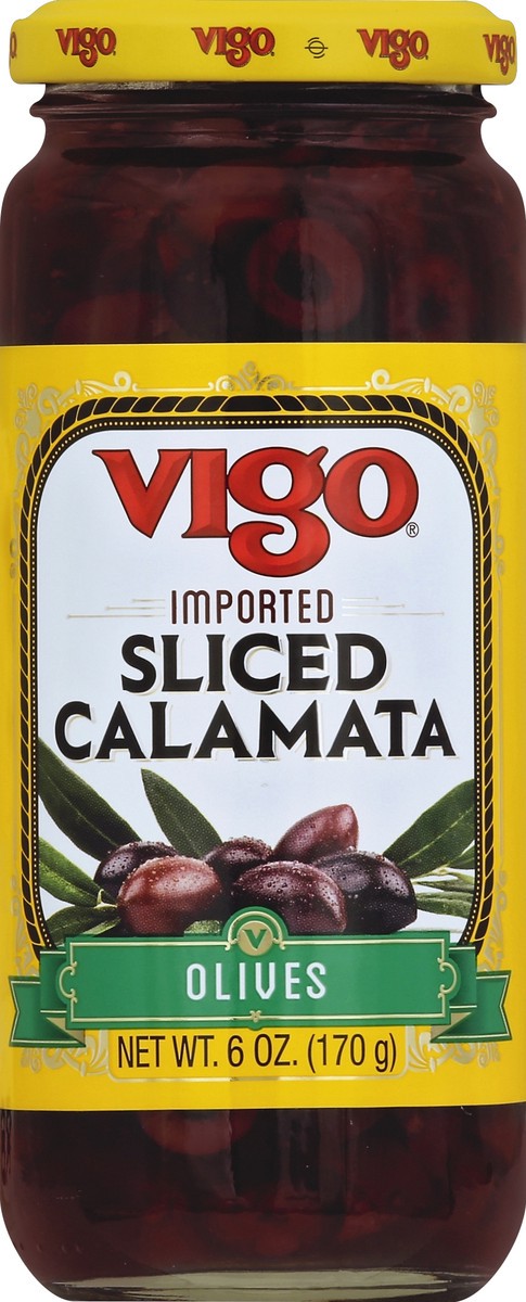 slide 2 of 2, Vigo Sliced Calamata Olives, 6 oz