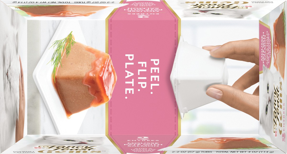 slide 7 of 10, Fancy Feast Purina Fancy Feast Gems Mousse Pate With Salmon and Halo of Savory Gravy Cat Food - 4 oz. Box, 4 oz