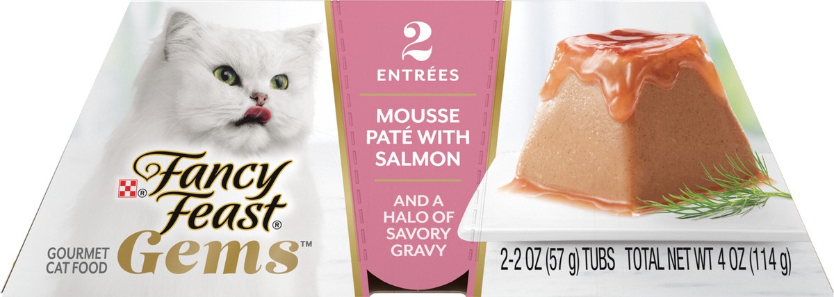 slide 8 of 10, Fancy Feast Purina Fancy Feast Gems Mousse Pate With Salmon and Halo of Savory Gravy Cat Food - 4 oz. Box, 4 oz
