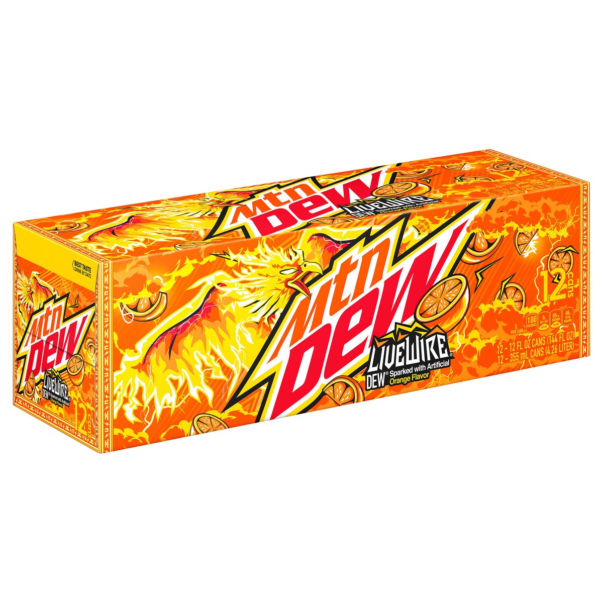 slide 2 of 8, Mountain Dew Live Wire Soda Citrus Orange - 144 fl oz, 144.0 fl oz