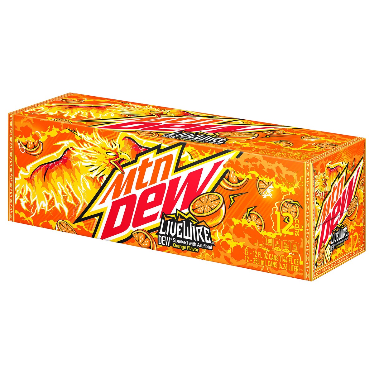 slide 3 of 8, Mountain Dew Live Wire Soda Citrus Orange - 144 fl oz, 144.0 fl oz