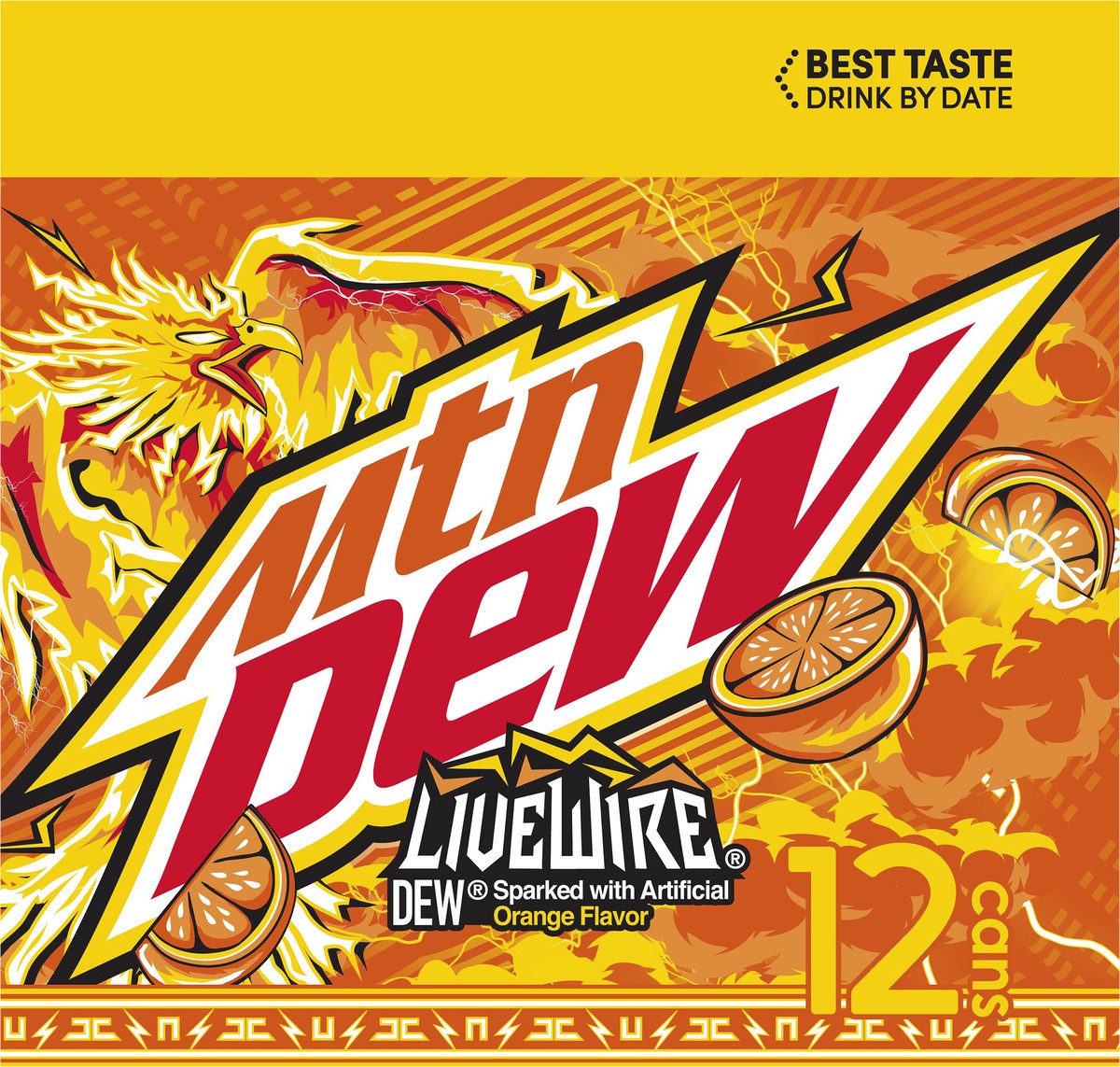 slide 7 of 8, Mountain Dew Live Wire Soda Citrus Orange - 144 fl oz, 144.0 fl oz