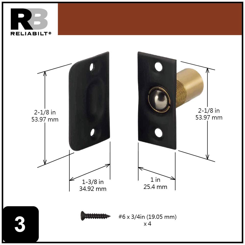 slide 4 of 6, RELIABILT Oil-Rubbed Bronze Adjustable Ball Catch, 1 ct