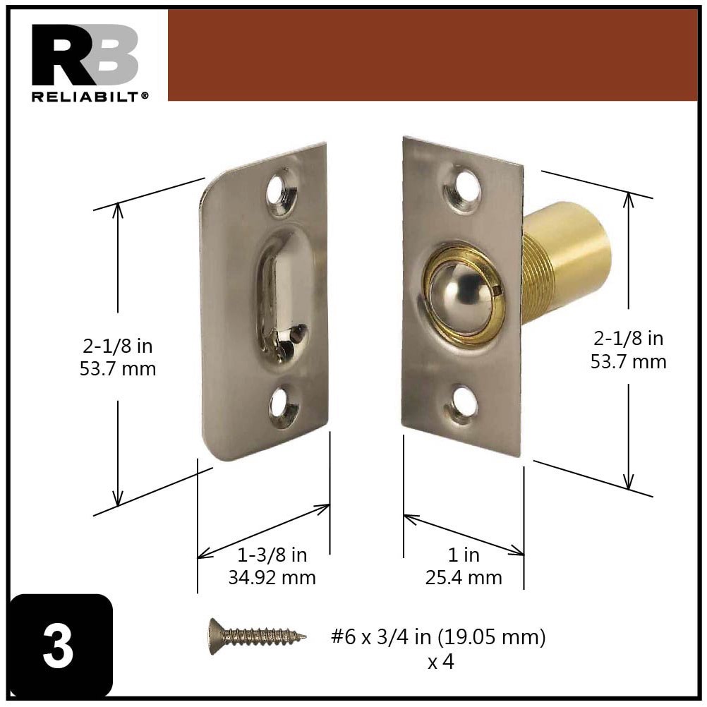 slide 4 of 6, RELIABILT Satin Nickel Adjustable Ball Catch, 1 ct