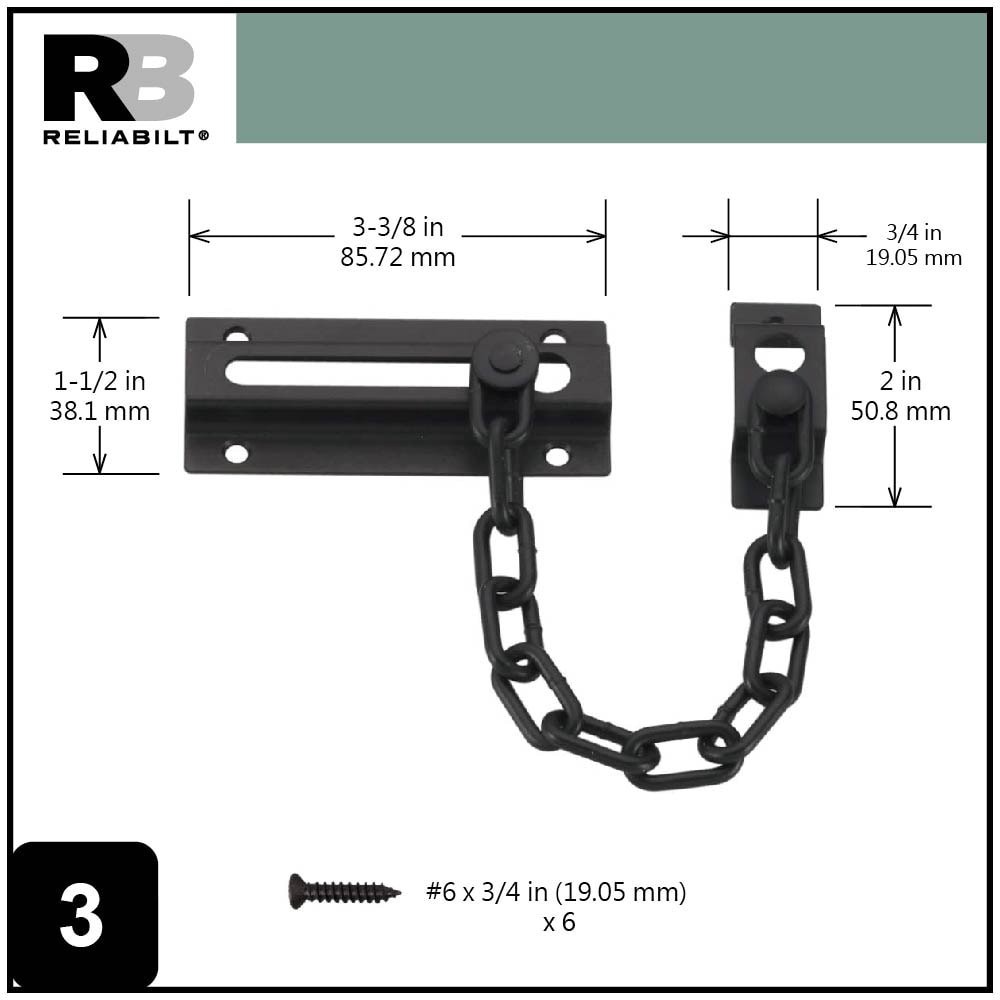 slide 4 of 6, RELIABILT 3-1/3-in Oil-Rubbed Chain Guards, 1 ct