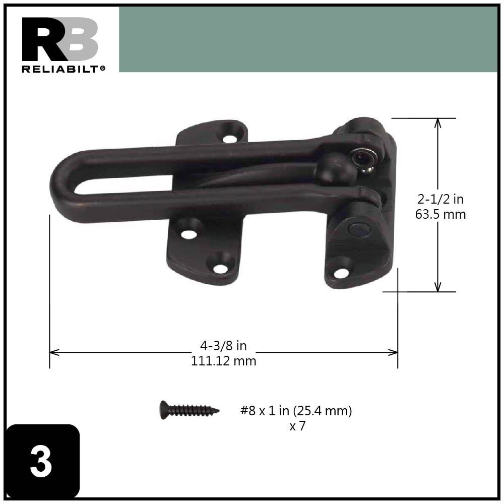 slide 4 of 6, RELIABILT 4-7/50-in Oil-rubbed Swing guards, 1 ct