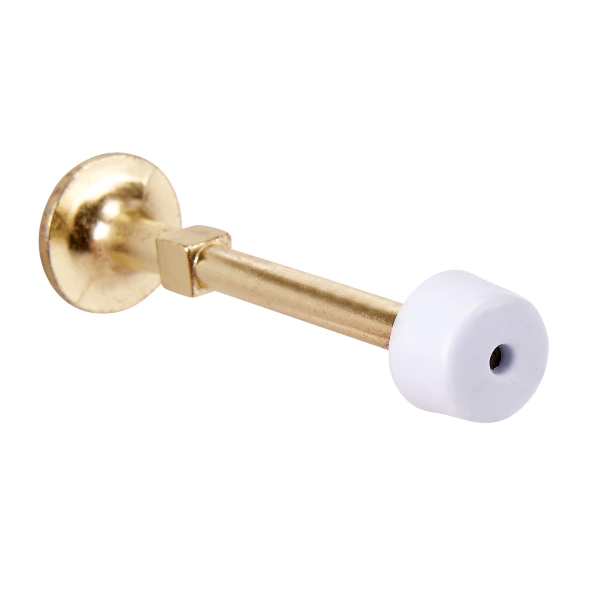 slide 2 of 6, RELIABILT 3-1/2-in Polished brass Rigid Door Stop, 1 ct