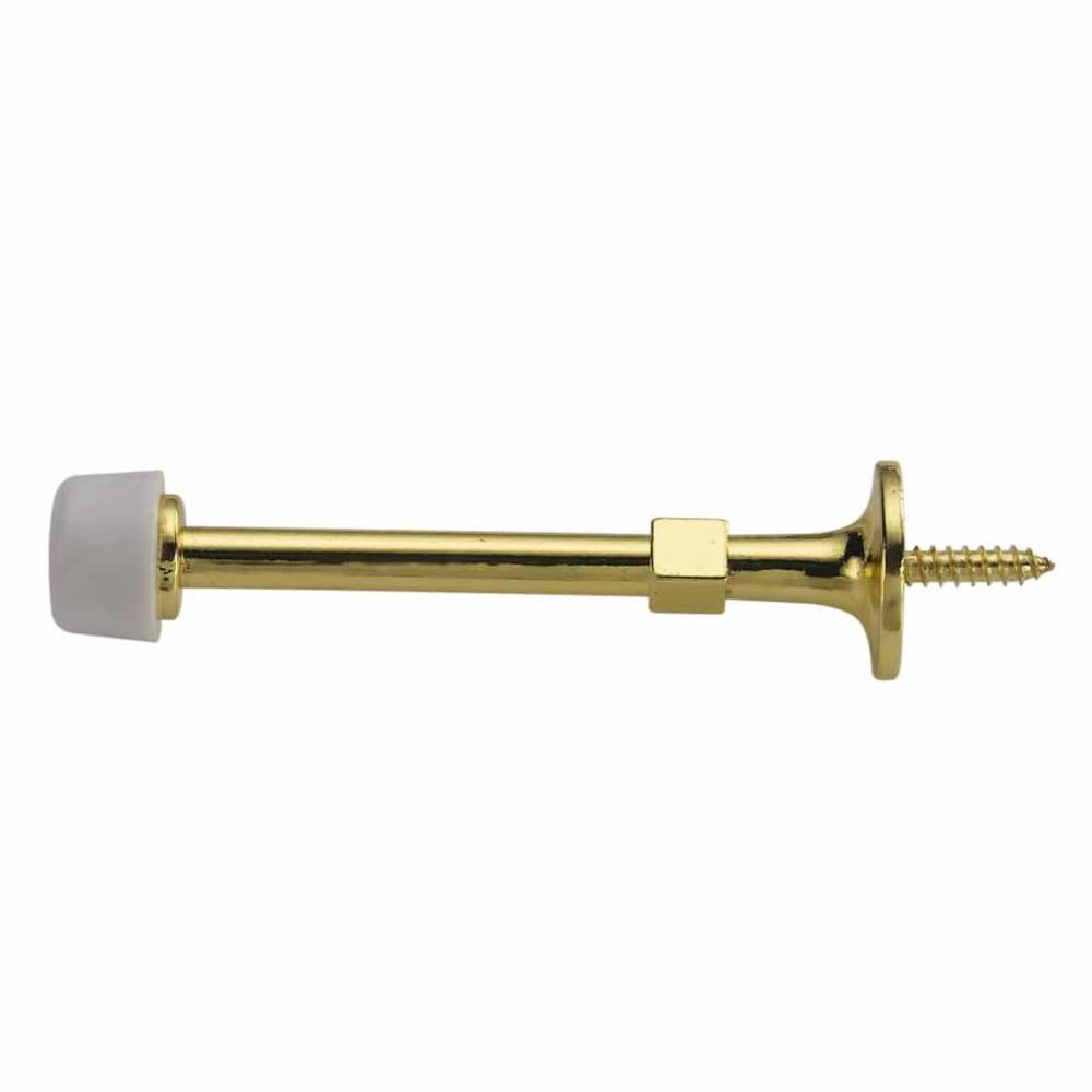 slide 1 of 6, RELIABILT 3-1/2-in Polished brass Rigid Door Stop, 1 ct