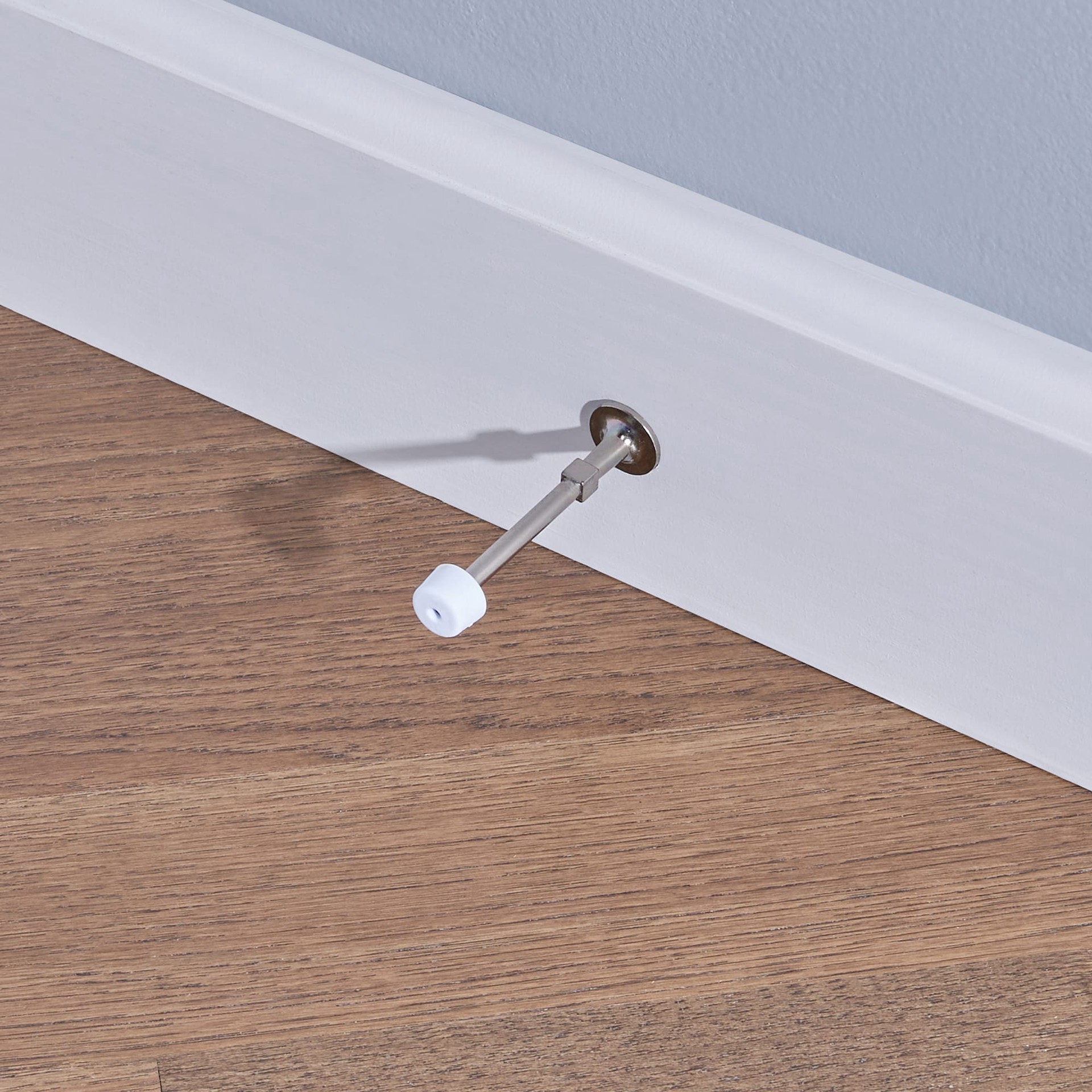 slide 3 of 6, RELIABILT 3-1/2-in Satin nickel Rigid Door Stop, 1 ct