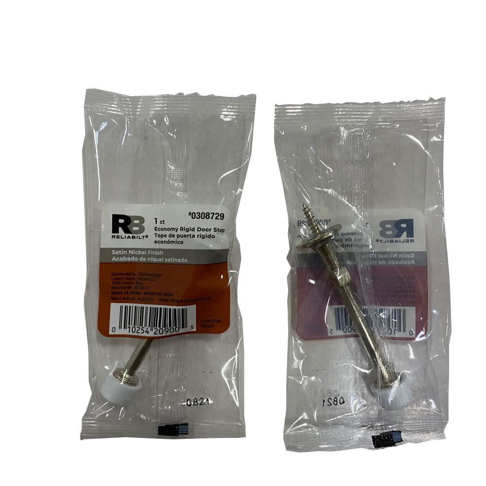 slide 5 of 6, RELIABILT 3-1/2-in Satin nickel Rigid Door Stop, 1 ct