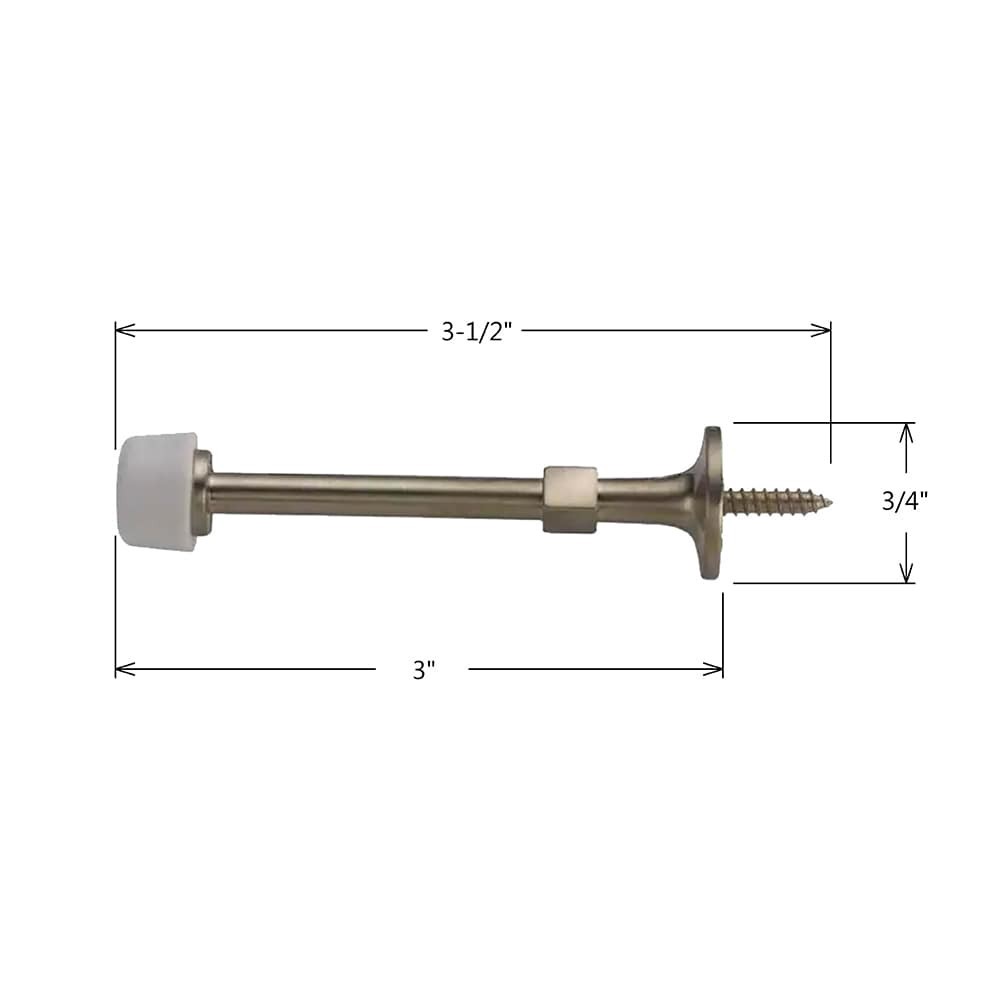 slide 6 of 6, RELIABILT 3-1/2-in Satin nickel Rigid Door Stop, 1 ct