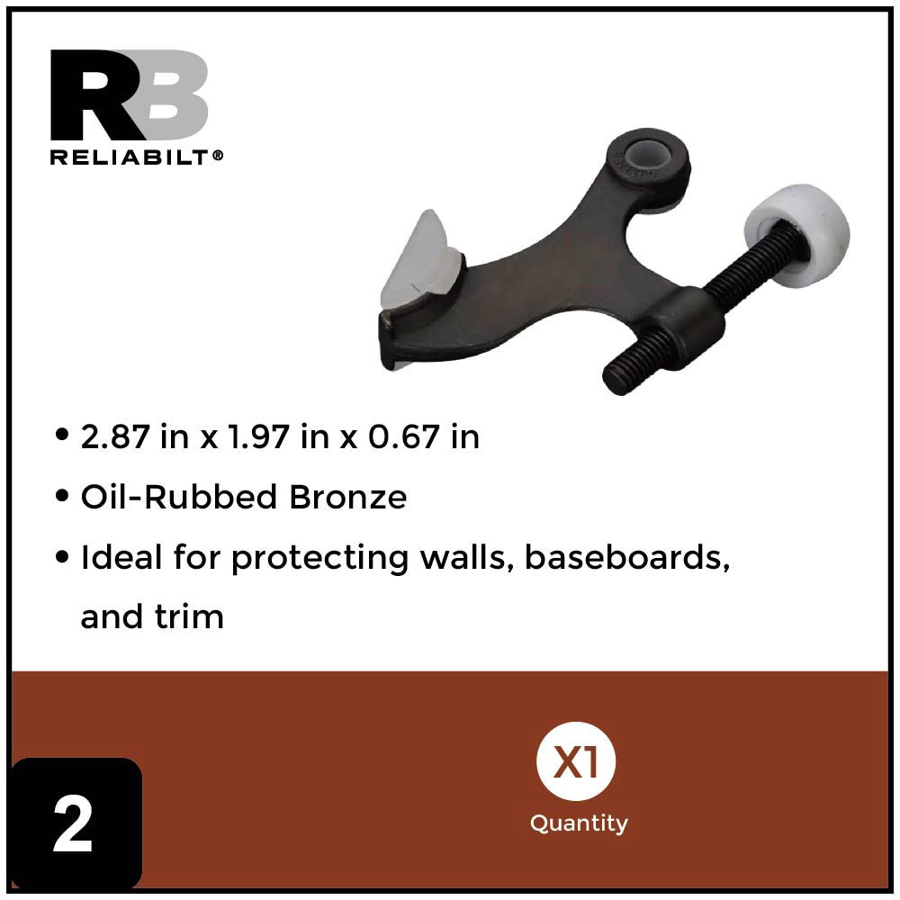 slide 4 of 6, RELIABILT 2-3/5-in Oil-rubbed bronze Hinge pin Door Stop, 1 ct