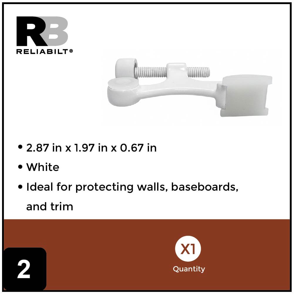 slide 5 of 6, RELIABILT 2-3/5-in White Hinge pin Door Stop, 1 ct