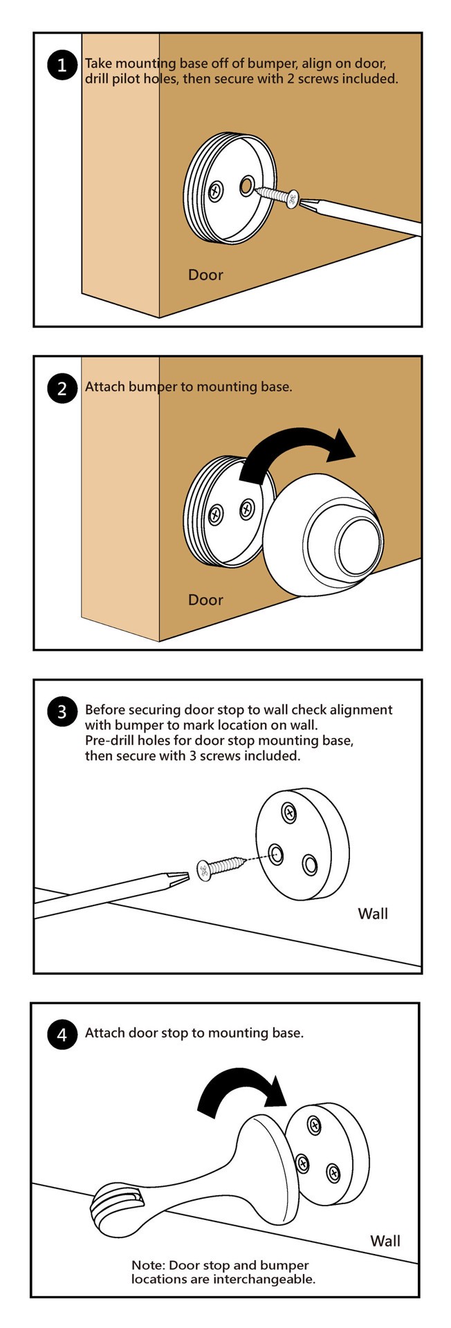 slide 4 of 6, RELIABILT 3-in Oil-rubbed bronze Wall protector Door Stop, 1 ct