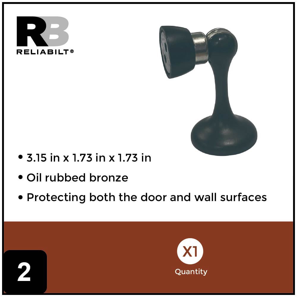 slide 5 of 6, RELIABILT 3-in Oil-rubbed bronze Wall protector Door Stop, 1 ct