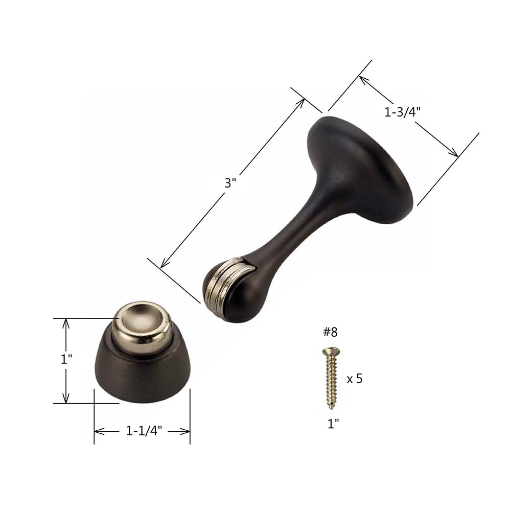 slide 6 of 6, RELIABILT 3-in Oil-rubbed bronze Wall protector Door Stop, 1 ct