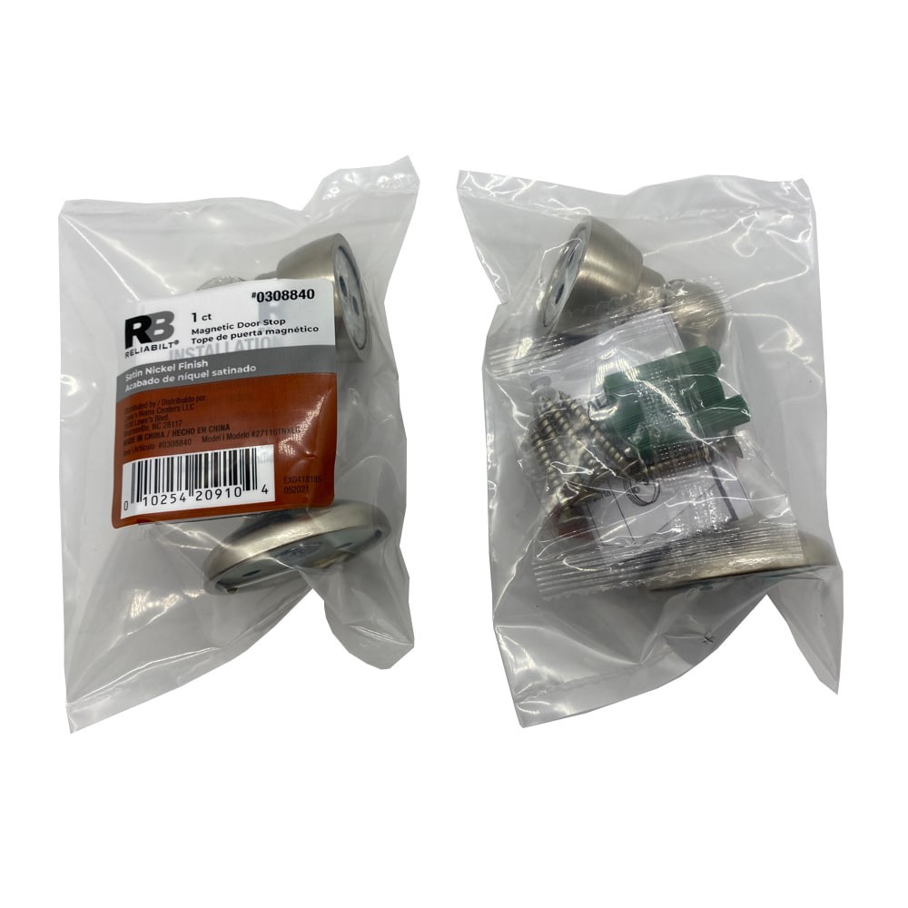 slide 6 of 6, RELIABILT 3-in Satin nickel Wall protector Door Stop, 1 ct