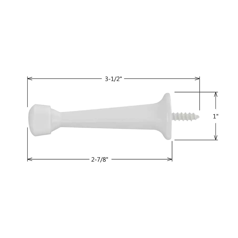 slide 6 of 6, RELIABILT 3-7/10-in White Rigid Door Stop, 1 ct