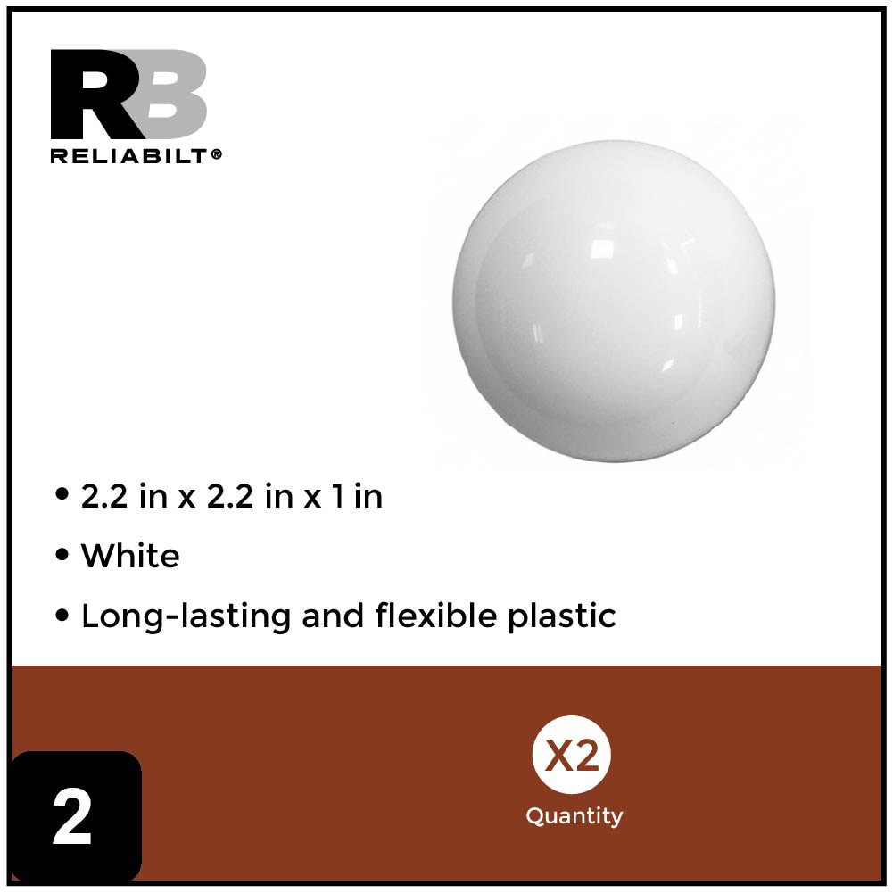 slide 5 of 6, RELIABILT 1-in White Dome bumper Door Stop 2 -Pack, 1 ct