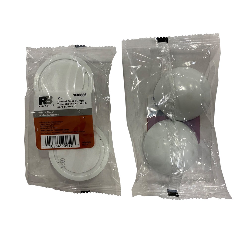 slide 6 of 6, RELIABILT 1-in White Dome bumper Door Stop 2 -Pack, 1 ct