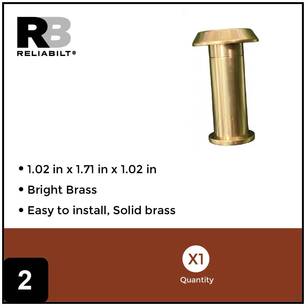slide 4 of 6, RELIABILT 1.03-in Diameter 200-degree View Door Viewer, 1 ct