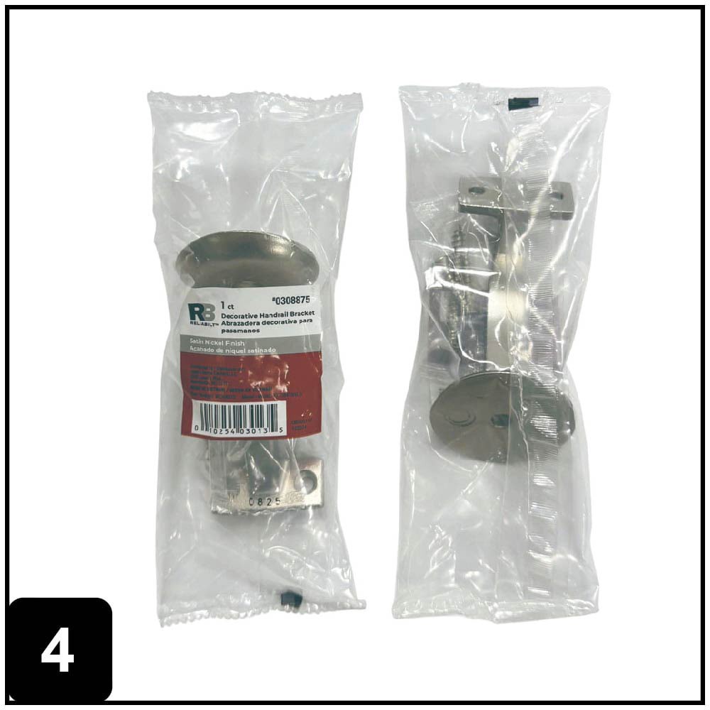 slide 4 of 6, RELIABILT 2.125-in x 3-in Satin Nickel Painted Zinc alloy Interior Handrail bracket, 1 ct