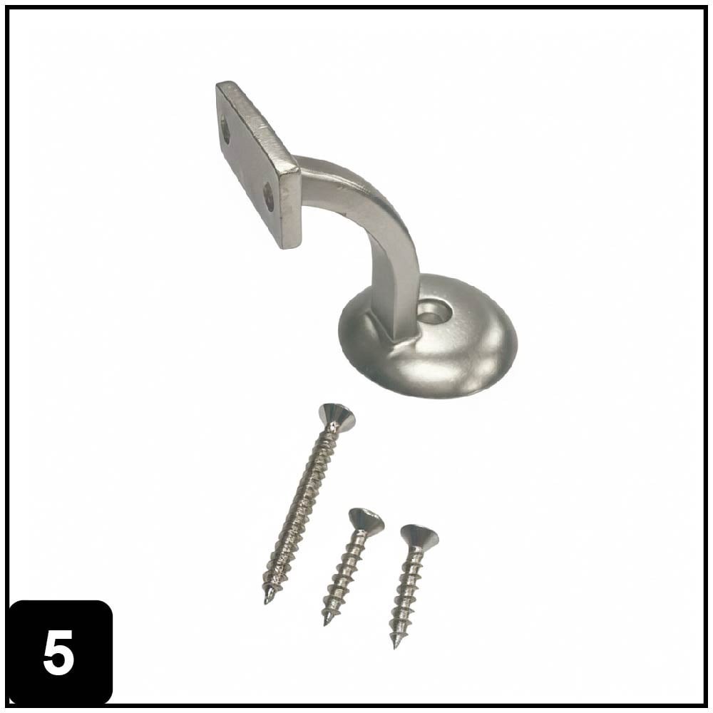 slide 5 of 6, RELIABILT 2.125-in x 3-in Satin Nickel Painted Zinc alloy Interior Handrail bracket, 1 ct