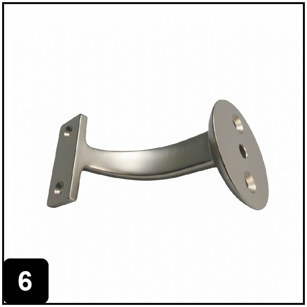 slide 6 of 6, RELIABILT 2.125-in x 3-in Satin Nickel Painted Zinc alloy Interior Handrail bracket, 1 ct