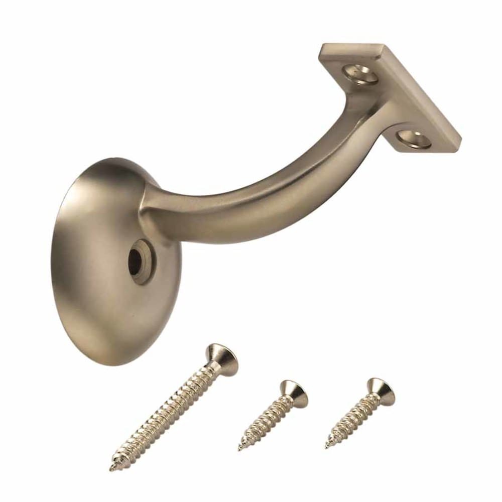 slide 1 of 5, RELIABILT 2.125-in x 3-in Satin Nickel Painted Zinc alloy Interior Handrail bracket, 1 ct