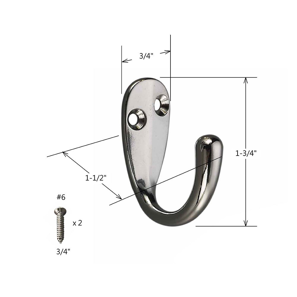 slide 5 of 5, RELIABILT Robe hooks Polished Chrome Single-Hook Wall Mount Towel Hook, 1 ct