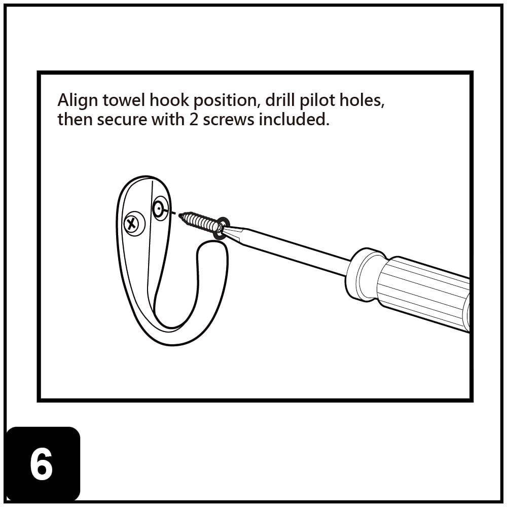 slide 6 of 6, RELIABILT Robe hooks White Single-Hook Wall Mount Towel Hook, 1 ct