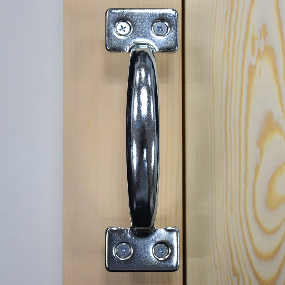 slide 5 of 6, RELIABILT Gate pull Chrome Screen/Storm door New installation Pull screen/storm door handle, 1 ct