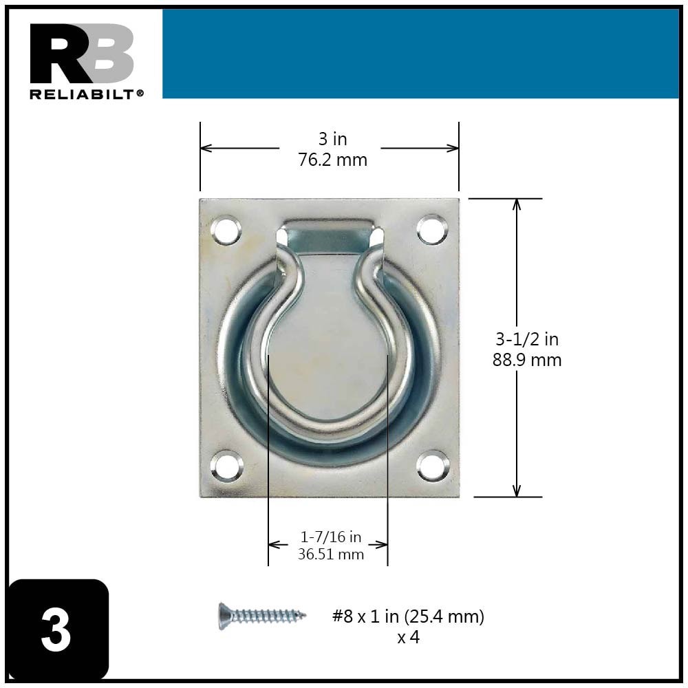 slide 4 of 6, RELIABILT Gate pull 3-in Zinc Gate Pull, 1 ct