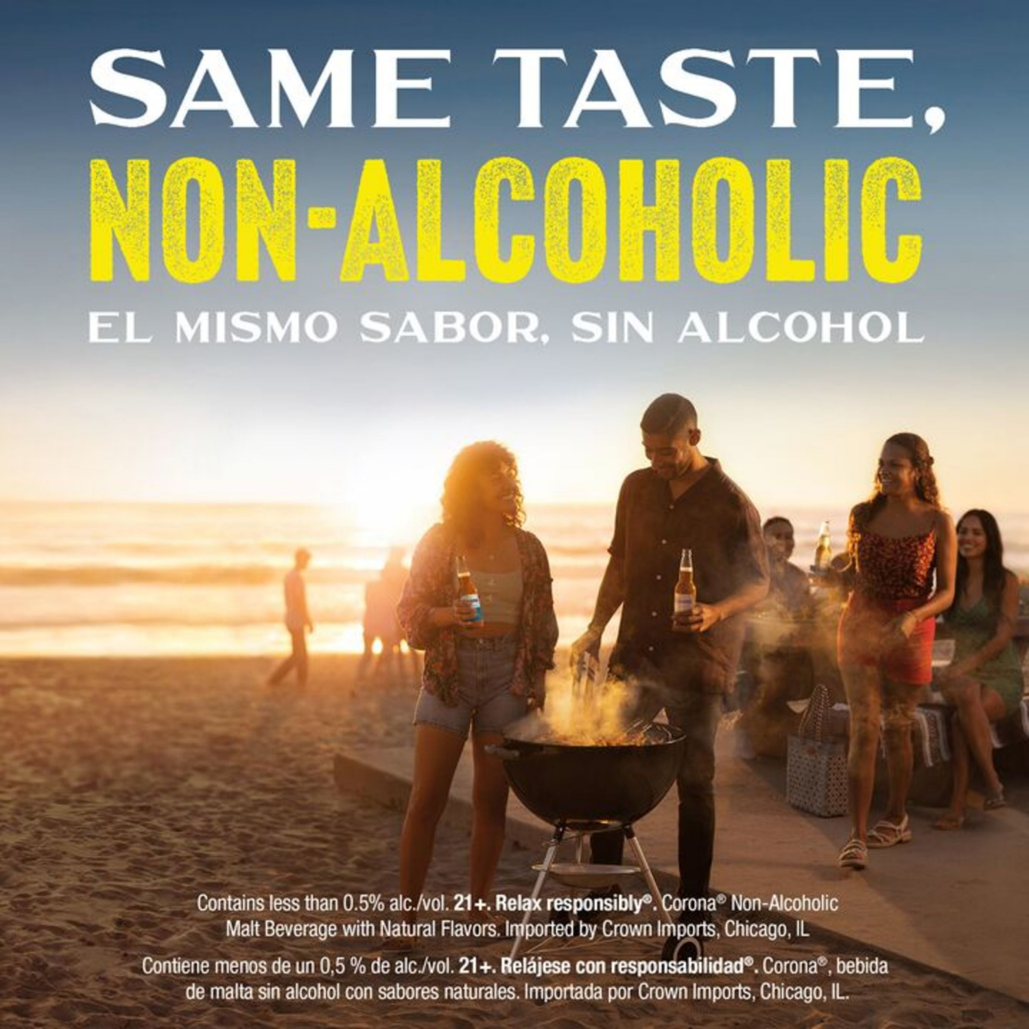 slide 7 of 8, Corona Non-Alcoholic Malt Beverage Mexican Brew, 6 pk 12 fl oz Bottles, less than 0.5% ABV, 6 ct