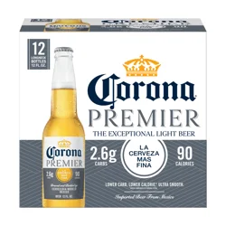 Corona Premier Mexican Lager Light Beer, 12 pk 12 fl oz Bottles, 4.0% ABV