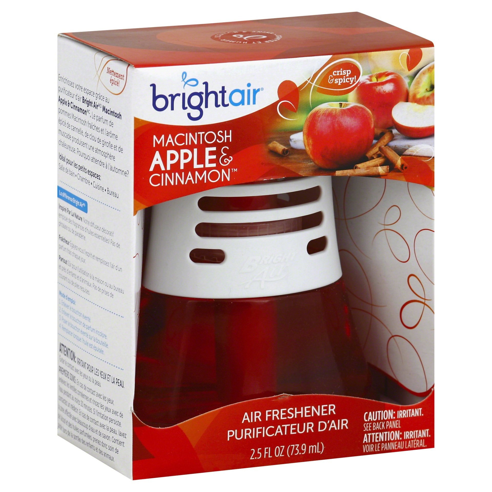 slide 1 of 1, Bright Air Lasting Impressions Apple Cinnamon Scented Oil Air Freshener, 2.5 oz