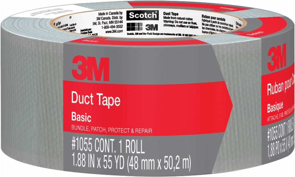 slide 1 of 1, 3M Scotch Basic Duct Tape - Gray, 1.88 in x 55 yd
