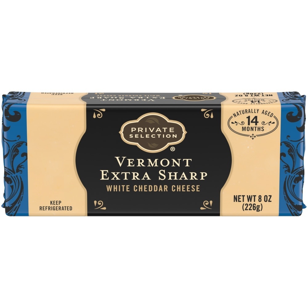 slide 1 of 1, Private Selection Vermont Extra Sharp White Cheddar Cheese, 8 oz