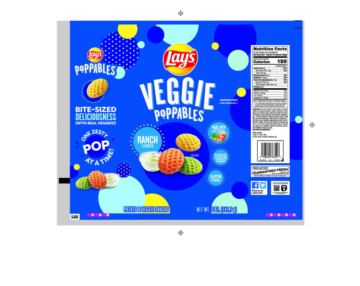 slide 4 of 9, Lay's Veggie Poppables Potato & Veggie Snacks Ranch Flavored 5 Oz, 5 oz