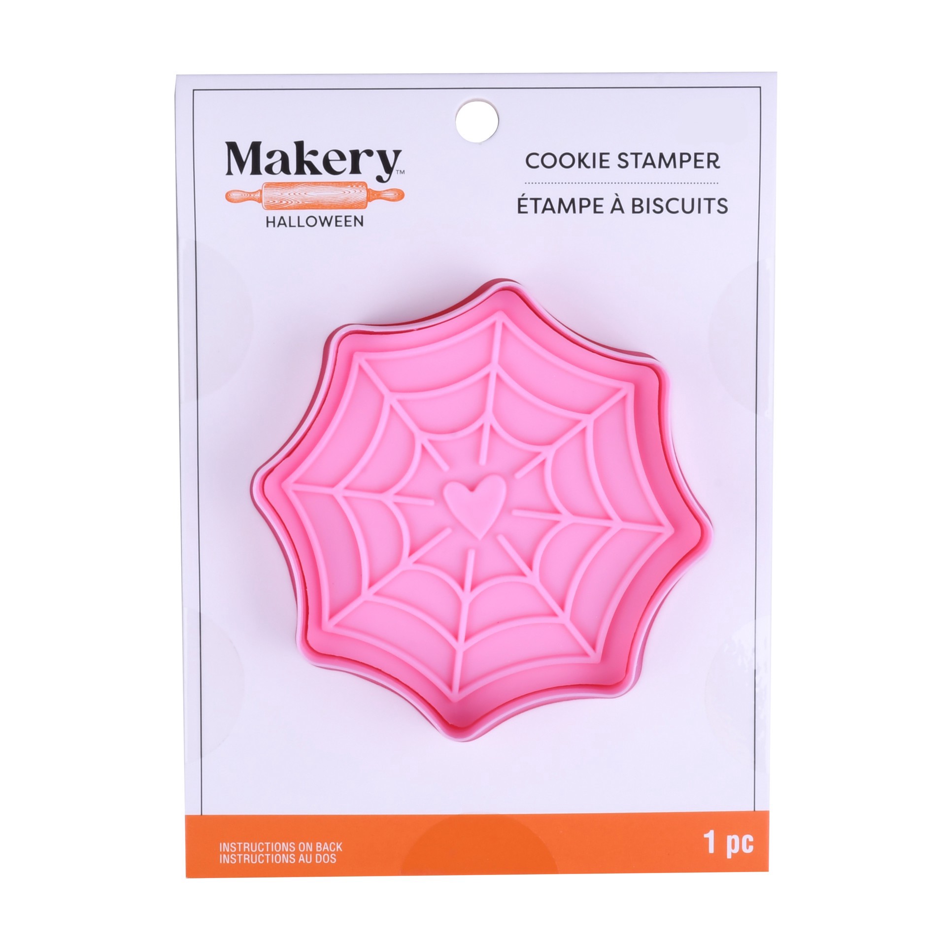 slide 2 of 4, 3" Spiderweb Cookie Stamper By Makery, 3 in
