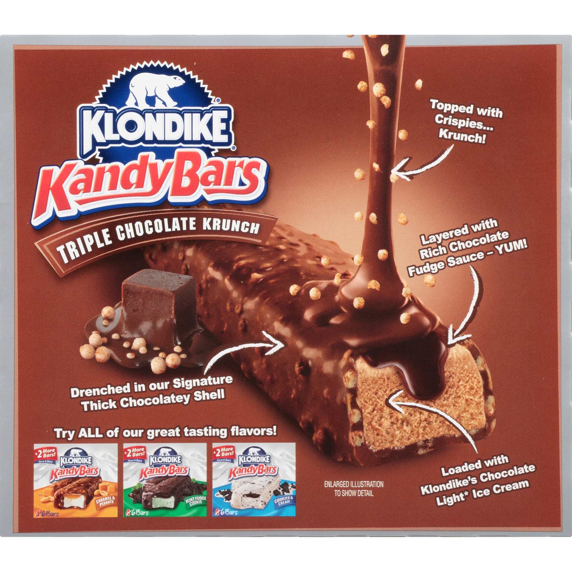 slide 6 of 8, Klondike Kandy Bars Triple Chocolate Krunch Ice Cream Bars 6 ct Box, 16.5 fl oz